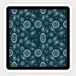 pattern with leaves and flowers paisley style Sticker